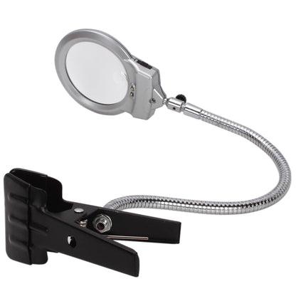 New Lighted Clip-on Table Top Desk LED Lamp Reading Large Lens Magnifying Glass with Clamp