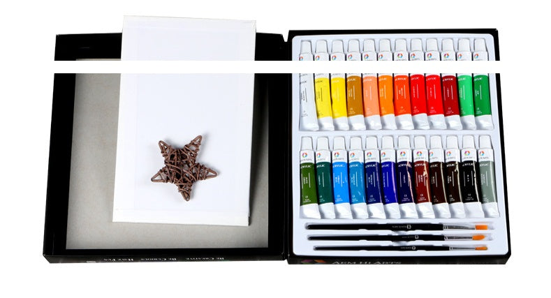 Anhong Acrylic Paint 24 Colors 12ml Box Packed with Palette and Brush Oil Painting Set