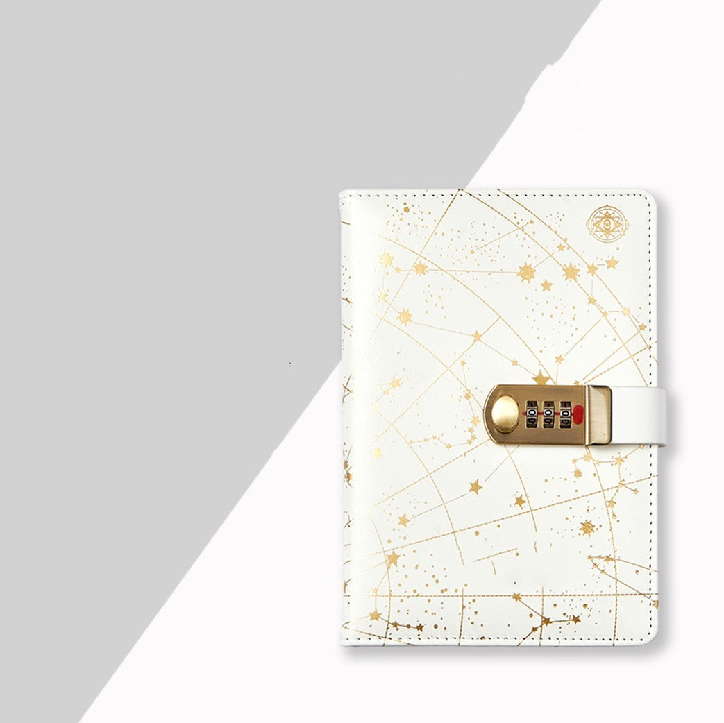 Password Book Diary With Lock Fingerprint Simple Literary Retro Girl Heart Notebook