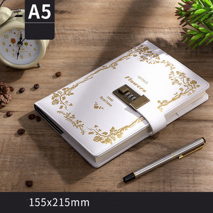 Password Book Retro Style College Student Diary With Lock Notebook