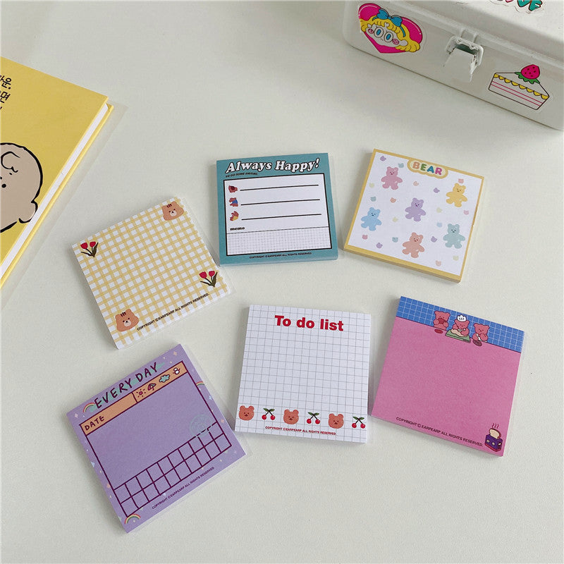 Cartoon Cute Bear Series Sticky Notes For Learning Notes