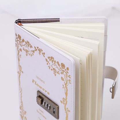 Password Book Retro Style College Student Diary With Lock Notebook