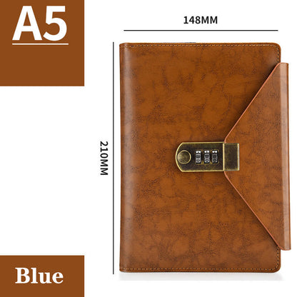 A5 Password Lock Diary Business Office Creative