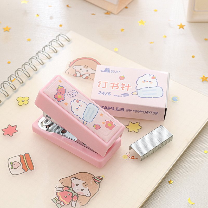 Portable Cute Cartoon Mini Stapler Set