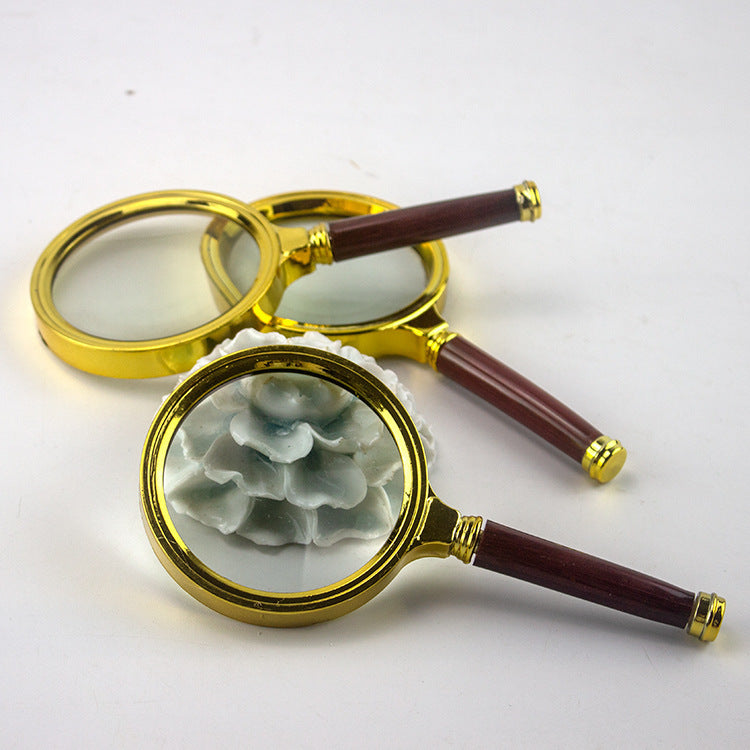 Magnifying Glass Old Man Reading Mahogany Handle