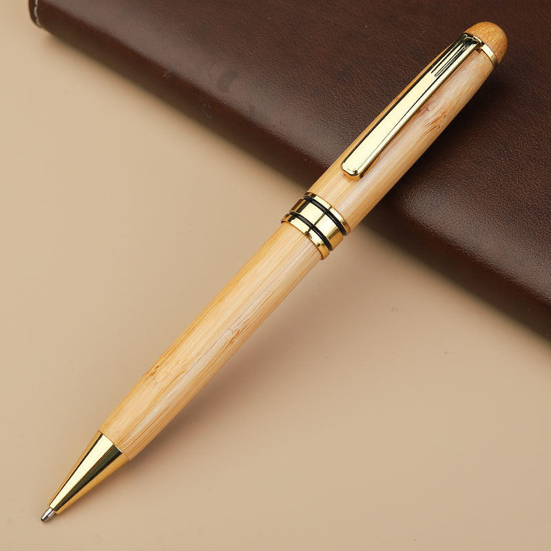 Wholesale Bamboo Wooden Metal Ball Signature Pen Business Student Graduation Gift Lettering