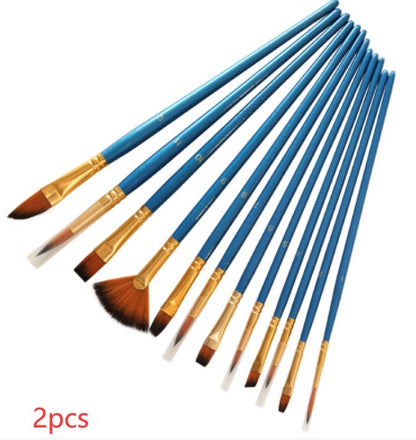 Set Of 12 Watercolor Acrylic Paint Brushes, Art Painting Pens, Nylon Brushes