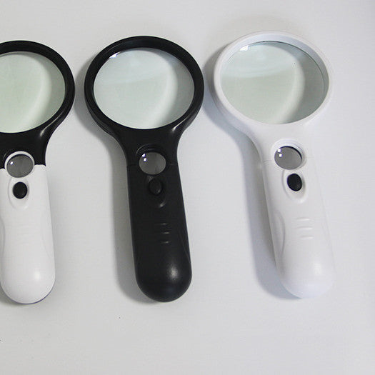 Double Lens Racket Handheld High Power Reading Plastic Magnifying Glass With Light