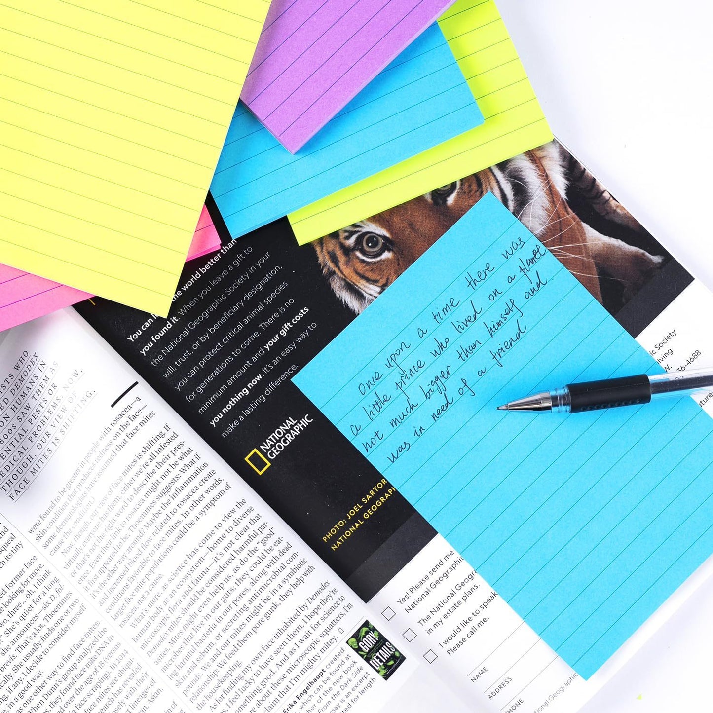 Fluorescent Sticky Notes Extraction Memo Notes